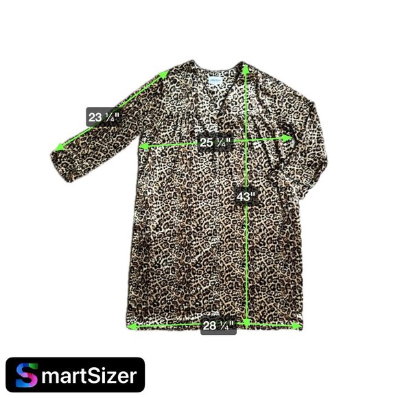 2/$18 SALE! Anthony Richards MuuMuu Womens M Leopard House Dress Robe Velour Vtg - Picture 2 of 10